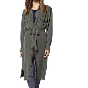 Sanctuary Womens Boyfriend for Life Midi long sleeve Shirt Dress Olive Green XS